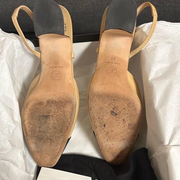 Chanel two tone goatskin slingbacks - Picture 3 of 6